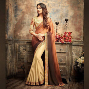 beige and gold saree online sri lanka