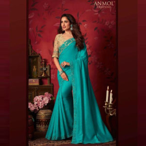blue and gold silk saree online sri lanka