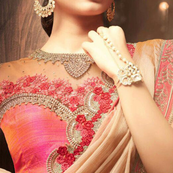 gold and pink saree blouse online sri lanka