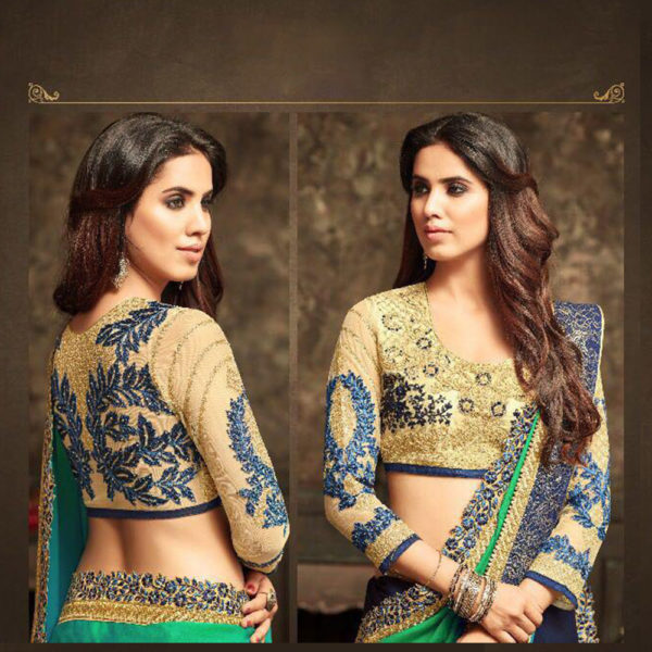 green and blue saree blouse online sri lanka