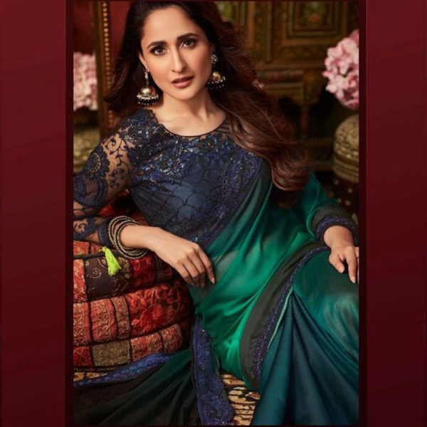 green and blue silk saree blouse online sri lanka