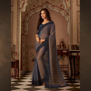 navy blue and grey saree online sri lanka