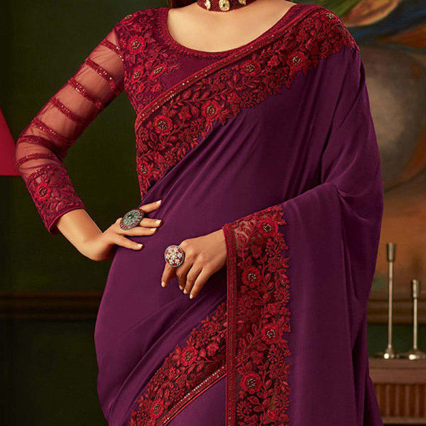 red and purple saree blouse online sri lanka